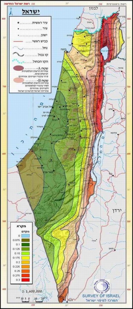 מפת המקדם הסיסמי לתקן 413